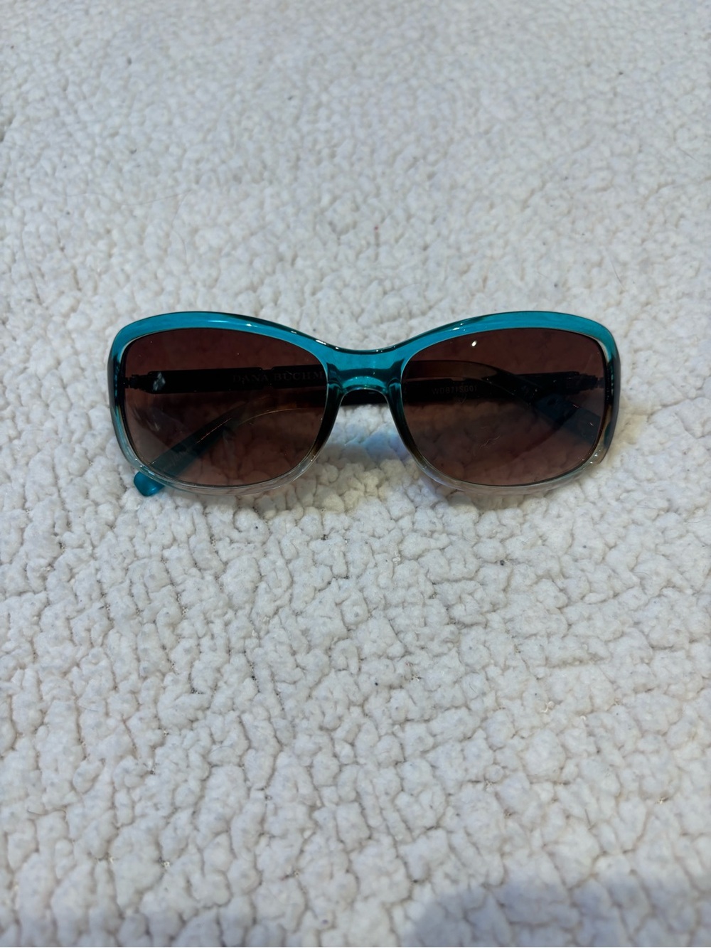 Dana Buchman Teal Frame Sunglasses with Brown Gradient Lenses